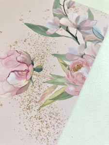 Pink Floral Watercolour Birth Print