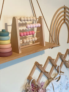 Wooden Abacus - Dark Pink / Light Pink