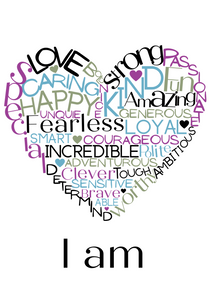 I am - Heart Affirmation Print