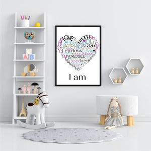 I am - Heart Affirmation Print