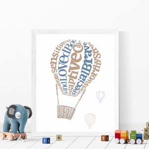 Up Up and Away - Balloon Affirmation Print