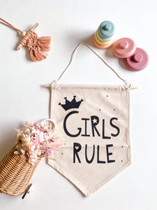 Girls Rule - Canvas Wall Hanging
